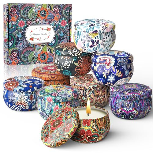 Auriostar Set 9 Candele Profumate, Candele Profumate Natalizie Per Regalo Natale Donna, Candele Natalizie Decorative, Regalo Donna Perfetti per Natale, Compleanno, Mamma