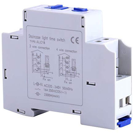 Uadme Commutateur de Minuterie Mécanique, ALC18 Interrupteur de Minuteries, Commutateur de Temps de Relais, Électronique Minuterie de Couloir D'escalier, AC 220-240V, pour Éclairage de Couloir