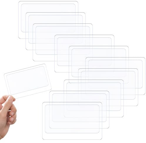 10 Stück Kreditkarte Größe Lupe, 3X Taschenlupe Tragbare Credit Card Magnifier Lens Kunststff Leselupe Vergrößerung Linse Lesen 3X Lupe Lesehilfe Helfer Fresnel Linse für Lesen und Feuer Starter