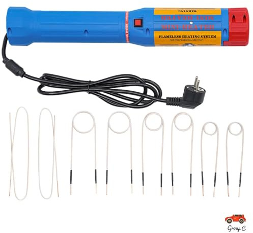 Riscaldatore a induzione magnetico da 1100 W, 800 °C, riscaldamento a induzione, riscaldatore a induzione per officina, riscaldamento a LED a induzione con 8 bobine e scatola per auto, camion, camper