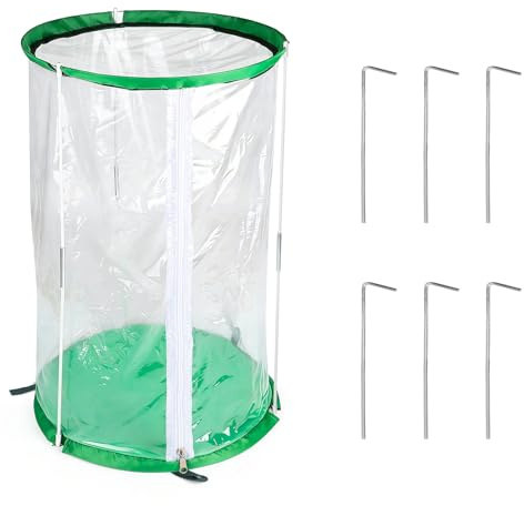 EFUTURETIME Växthus litet 55 cm x 30 cm PVC växthus skadedjursbekämpning växtskydd bärbar med 6 markankare för krukväxter, krukväxter