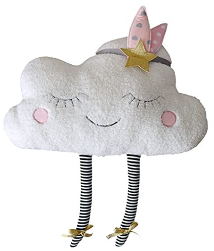 Grtheenumb Wolkenkissen, Kissen, Wolke, Baby-Komfortkissen, Plüsch, Weiß, S, Größe 23 x 38 cm, Überwurf für Kinder, Kinder, Kleinkinder