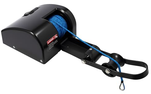 LENJKYYO Treuil électrique pour Bateau avec télécommande sans Fil Marine Eau salée 25LBS Guindeau d'ancrage électrique 30 m 12 V Blanc Eau salée pour Ancres jusqu'à 20 kg (Noir 35 lbs)