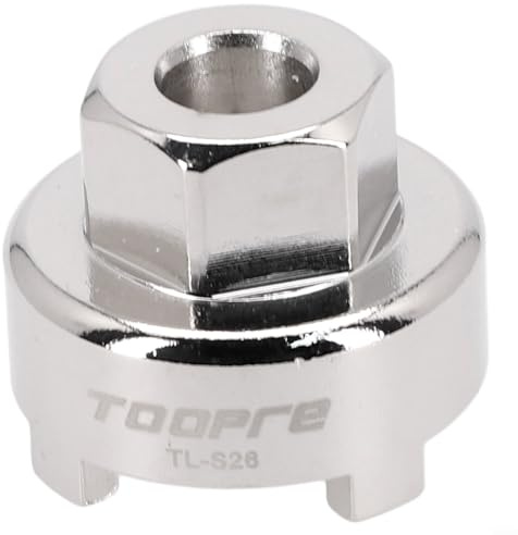 Llave de herramienta de extracción de volante de bicicleta para bicicletas de una sola velocidad, enchufe de 4 muescas 45 # acero plateado para mantenimiento y reparación de ciclismo