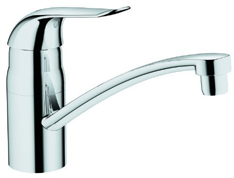 Grohe Euroeco Spültisch -Einhebelmischer, Metallhebel 120 mm, verchromt 32787000 Chrom flacher Auslauf