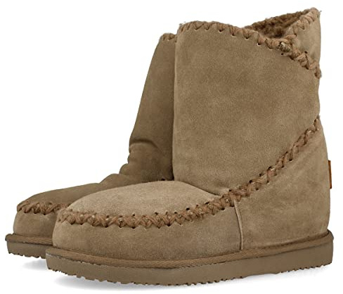 Botines dorados de estilo australiano con cuña interna para mujer 42114
