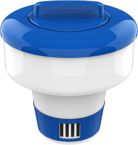 Housolution Dispensatore cloro da 7 pollici, Galleggiante Cloro, Galleggiante per Cloro compresse di Bromo Piscina Antialghe, Vasche, SPA - Blu + Bianco