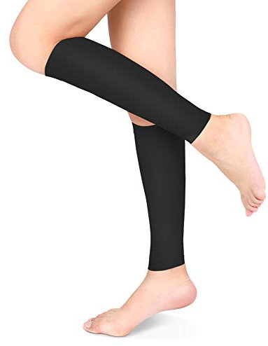 Chaussettes de Compression Mollet, Bas de Compression pour Varices, Molletière Protège23-32 mmHg Classe 2 pour Hommes et Femmes, Ultra Légère, Élastique du Traitement, Varices, Noir, L