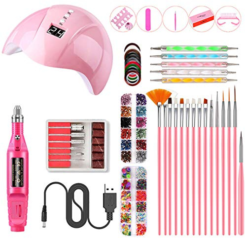 Pratique Portable 36W Lampe UV LED Sec Ongles Kit Manucure Ongles Outil Set Acrylique Ongles Outils Kit Pour la Maison DIY Nail Art
