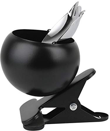 Tauzveok Interessanter Und Praktischer Aschenbecher,Aschenbecher Sturmaschenbecher Klemmaschenbecher Mit Klammer Zum Befestigen Am Tisch, Balkongeländer Etc,Schwarz