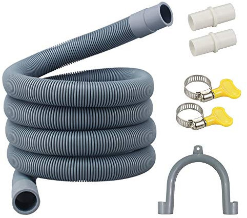 Ablaufschlauch Verlängerung für Waschmaschinen,Waschmaschinenschlauch verlängerung 4M,Geschirrspüler Verlängerung Set,Ablaufschlauch Verlängerung Set,inkl Schlauchverbinder und Schlauchschellen
