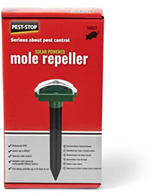 Pest-Stop Lithium Solar Powered Mole Repeller - Deter Moles - Solar Charge - Waterproof - Moisture Proof - Eco Friendly - 30 Cm Length, Red