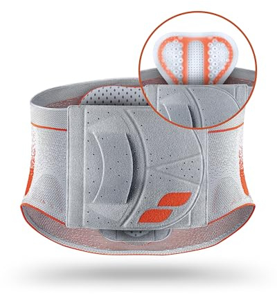 SPORLASTIC – VERTEBRADYN SUPREME SENSO Lendenwirbelstütze gerade – Orthopäd. Rückenbandage mit AIR-MATRIX Silikonpelotte zur Unterstützung der Lendenwirbel – LWS-Orthese - Platinum Größe XXL