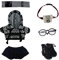 niannyyhouse 20 cm Plüsch-Puppenkleidung, lockerer Hip-Hop-Anzug, Kopfbedeckung, Hose, Rucksack, Brille, Schuhe, 20,3 cm, Puppenzubehör (schwarz, 20 cm)