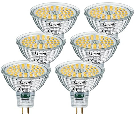PRCNL GU5.3 LED Lampen 6.5W Neutralweiss 4000 Kelvin Glühbirnen, Ersetzt 60W Halogen, 700 Lumen, Nicht Dimmbar Flimmerfrei MR16 Glühbirne, AC/DC 12V, 6er Pack, 120 ° Abstrahlwinkel Reflektorlampen