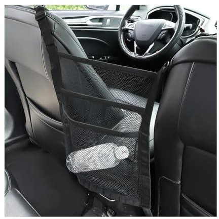 JNNJ Car Storage Net Bags, Elastic Storage Net Bag for Front Seats, Car Back Seats Storage Net for Wallet Key, Car Seat Mesh Organizer Elastic Nets Universal for Auto and RV Front Seats(35x40cm)