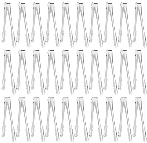 WOPPLXY 30 Stück Zuckerzange, 15cm Eiszange Set, Süßigkeiten Zange aus Edelstahl, Candybar Zubehör Set für Bar, Hochzeit, Party, Picknick, Büfett Grill