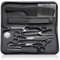 PURPLEBIRD Friseurscheren Profi, Haarschere Friseurschere Set aus Edelstahl Haarschneideschere und Effilierschere für Barbier/Friseur/Anfänger 10 Stück Schwarz