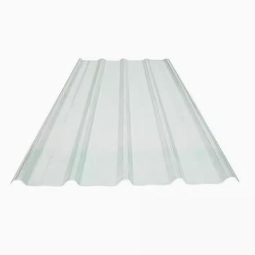 Paquete de 5 placas de techo corrugadas de 2 mm con protección UV, fáciles de cortar, transparentes, resistentes a la lluvia (0,9 x 1,4 m)