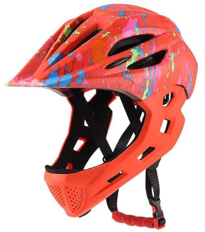 Adjustable Breathable Kids Bike Helmets Toddler Lightweight Full Face Helmets with LED Light