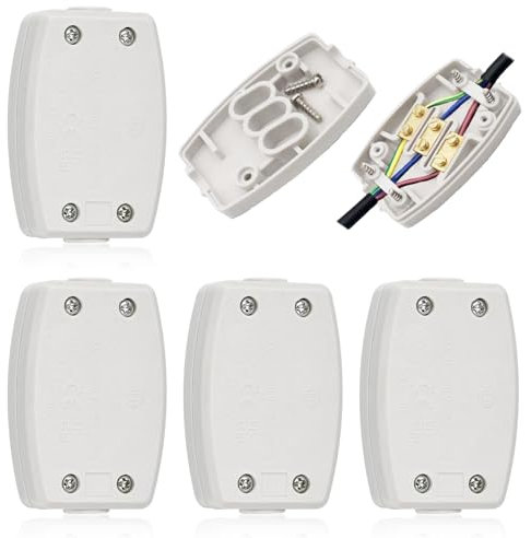 KYYGKY 4 PCS Boîtier de Raccordement Boîte de Jonction à 3 Pôles Boîte de Dérivation Etanche Boîte de Jonction Électrique Blanc Boîtier de Projet pour Éclairage Intérieur, Alimentation, Câblage