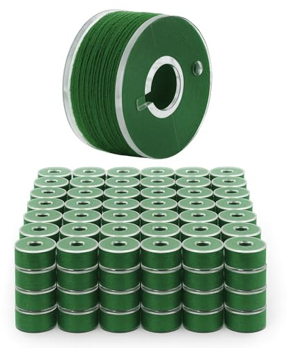 Mandala Crafts 144 Forest Green SA156 Prewound Bobbins for Singer Sewing Machine -15J SA156 Prefilled Bobbin Thread for Brother Sewing Machine and Embroidery