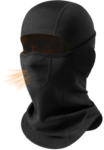 Balaclava Ski Mask for Men Women Dual-Breath Vents Face Mask Fleece Thermal Winter Balaclava for Outdoor Activities & Work Black