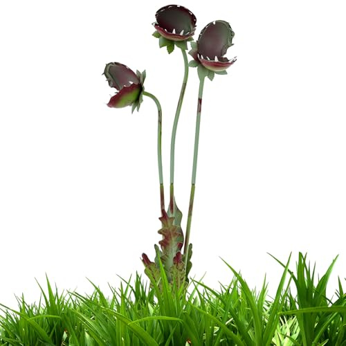 Guniata köttätande växt metall, 64 cm dekorativ Venus flugfälla trädgårdspläd, rostbeständig, väderbeständig, dekorativ kannibalisk blomma för terrass, gräsmatta och trädgård utomhus