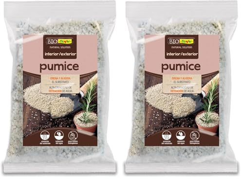 Flower - Pumice 5L | Piedra Pómez 100% Natural | Mineral Volcánico Granulado Ligero e Inerte | Mejora la Aireación y Drenaje del Sustrato | Retiene Agua (Paquete de 2)
