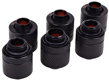 Alphacool 17387 HF 13/10 Compression Fitting G1/4 - Deep Black Sixpack WaterCooling Armaturen