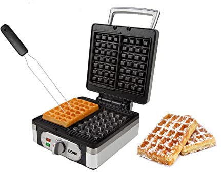 Waffeleisen 2 in 1 für extra dicke quadratische Waffeln (2,6 cm) und knusprige Waffeln inkl. Spatel