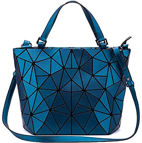 Ulalaza Geometric Lattice Top-Handle Handtasche für Frauen Matte Tote Purse Handtaschen Geometry Shoulder Bag