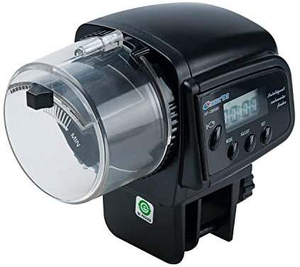 Podazz Futterautomat Aquarium, Fischfutterspender mit Timer und LCD-Anzeige Fisch Futterautomaten für Aquarium Fischtank, Groß Kapazität Fischfutter Feeder(AF-2009D)