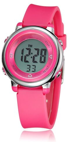 Montre numérique pour femme avec écran LED et bracelet en silicone, montre militaire multifonction, étanche, alarme, chronomètre, rétroéclairage LED, montre de sport en plein air, G rose., Mode, sport
