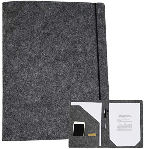 Smiling Art Schreibmappe Präsentationsmappe Konferenzmappe Aktenmappe Dokumententasche Organizer Ordner A4 aus Filz für Schreibblock, Dokumente, Notizen, Projekt, Business, Stifthalter