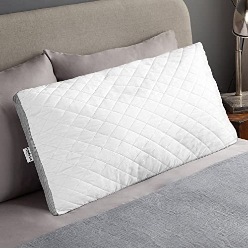 Komfortec Kopfkissen 40x80 cm aus Mikrofaser, Waschbares Kissen, atmungsaktives Seitenschläferkissen, Bettkissen für Allergiker und Alle Schlafpositionen, Grau