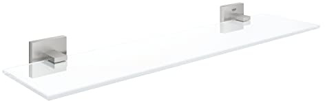 GROHE Start Cube - Glasablage (Stichmaß: 380 mm, verdeckte Befestigung, Material: Glas/Material), supersteel, 41109DC0