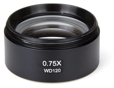 Obiettivo ausiliario per microscopio stereo, lente per microscopio in lega di alluminio 0.75X per microscopio video industriale