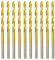Broca HSS de titanio 2.5mm x 57mm x 10pcs Helicoidales para Metal, Acero Inoxidable, Madera, Plástico y Hierro