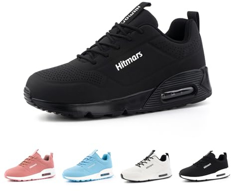 Hitmars Womens Trainers Running Shoes Wide Fit Sneakers Ladies Walking Shoes Lightweight Gym Shoes Breathable Athletic Sports Air Cushion Casual Jogging Shoes Black Size 7