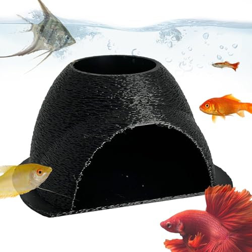 Lueear Aquarium Underground Tunnel, Underground Fish Tank Hiding Accessories Tunnel, Reptile Hideouts Cave Hide House for Betta, Shrimp, Turtle, Fish, Amphibians