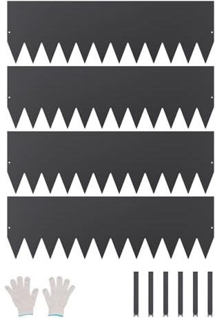 VEVOR Bordatura in Acciaio Metallo Antiruggine per Giardino, Bordatura Pieghevole per Prato Resistente, Facile da Installare, Divisorio Aiuole Cortile, Nero 4 Pezzi 1016 x 304,8 x 1,5 mm