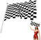 Drapeau de Course à Damier Noir et Blanc - Grande Taille 150x90cm en Polyester Résistant pour Décoration Thème Voiture ou Motos, Anniversaires, Événements Sportifs et Fêtes