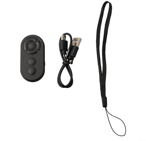 Mando a distancia para teléfonos móviles, dispositivo compatible para pasar páginas y funciones de cámara (negro)