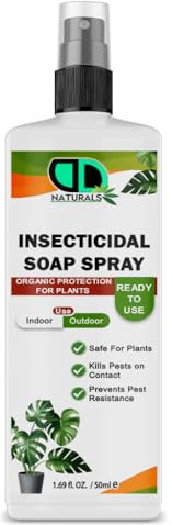 100% Natural Insecticidal Soap Spray – Insecticidal Soap for Plants, Organic & Biodegradable Formula, Kills Aphids, Mites & Thrips, Eco-Friendly & Non-Toxic (50ml Spray)