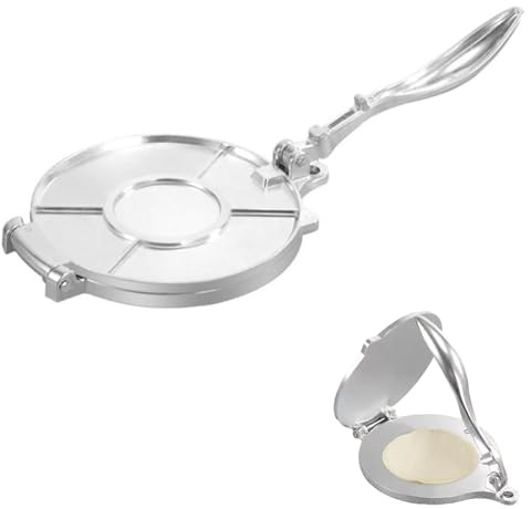 Prensa Para Tortillas, 16 CM Manual Aleación De Aluminio Comal Para Tortillas De Maiz Vuelve Tortillas Maquina Para Hacer Tortitas Tortitas Maquina Para Uso En Cocinas Y Comedores(Silver)