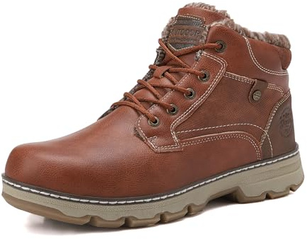 ARRIGO BELLO Bottines Homme Cuir Chaussures de Randonnée Hiver Fourrées Bottes de Neige Marche EU41-46