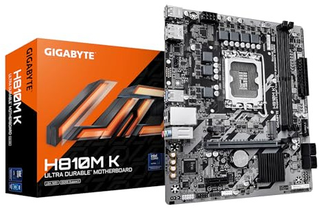 GIGABYTE H810M K Scheda Madre – CPU Intel Core Ultra (Serie 2), VRM a 3+1+2 fasi, fino a 6400 MHz DDR5, 1 x M.2 PCIe 4.0, LAN 1 GbE, USB 3.2 Gen 1