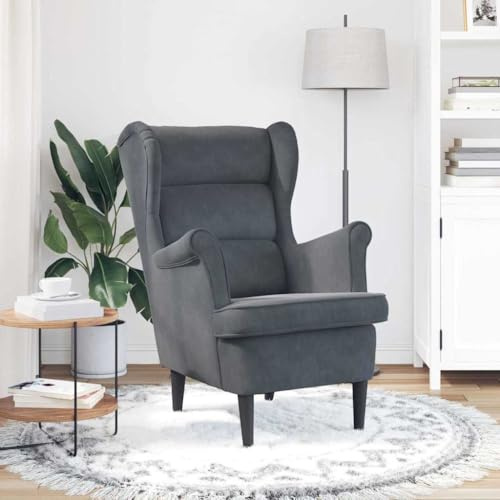 KTHLBRH Sillón Gris Oscuro Sillón Terciopelo Elegante para Sala de Estar - Cómodo y Funcional 71 x 92 x 91 cm Terciopelo