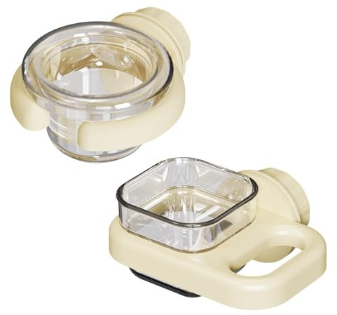 2 pcs Detachable Transparent Bowls with White Stand for Canary Finch Parrot Seed Water Feeder